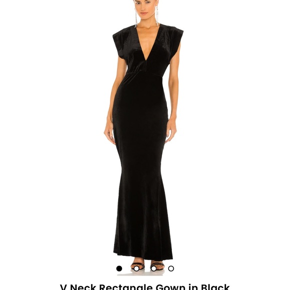 Norma Kamali Black V Velvet Gown - Picture 1 of 1